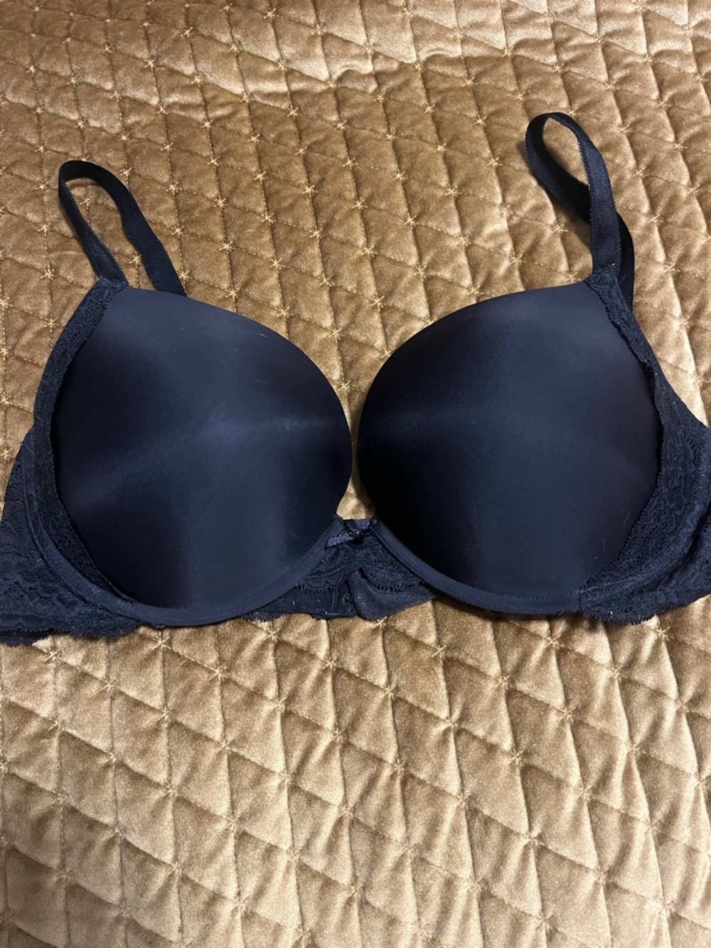 Victoria's Secret Smooth Black Lace-Trim Bra